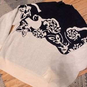 Navy & Ivory Juno organic cotton sweater from Amour Vert - gently used